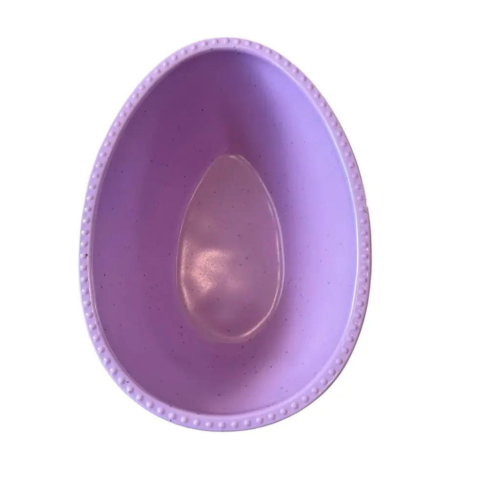 BUNNY & BEAN Easter Egg Shaped Melamine Tidbit Bowls 5x3.5 Set of 4 Pastel New